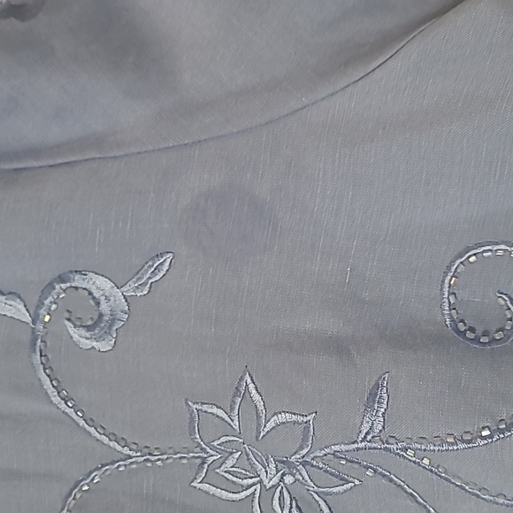 Jessica Howard Periwinkle Linen blend Dress with embroidery & beadwork size 24W - Picture 8 of 13